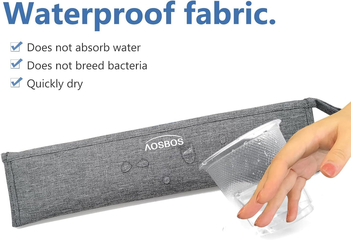 Aosbos Reusable Straws Carrying Case, Portable Small Pouch for Metal, Paper, Plastic, Silicone Disposable Straws, Stainless Steel Chopstick - Grey