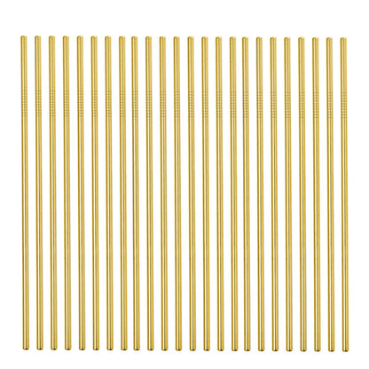 Stainless Steel Straws 50 Pack Bulk 8.5" Reusable Drinking Straws for 20 24 30 OZ Yeti Rtic Tumblers (Silver, 50 piece - 8.5 inch - All Straight)