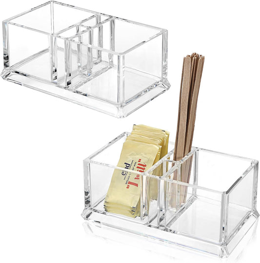 ELLDOO 2 Pack Sugar Packet Holder, Acrylic Sugar Bowl for Restaurant