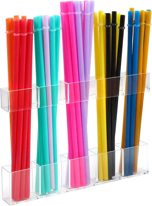 WMKGG Straw Holder,Adjustable Straw Organizer