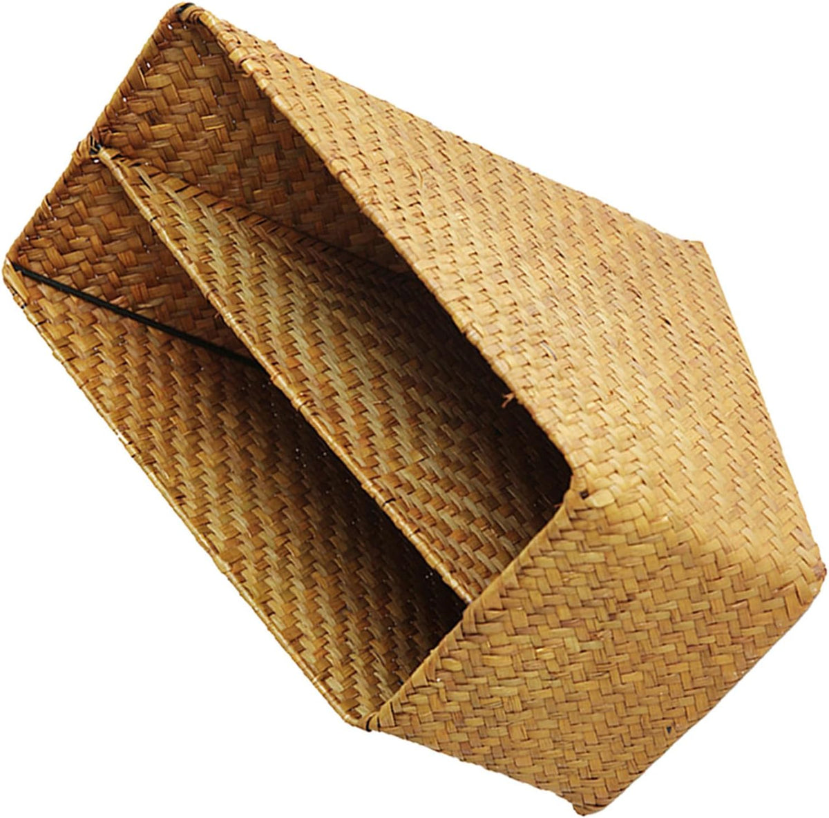 Vertical File Folder Storage Organizer Basket, Thickened Straw Woven