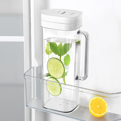 SlimFit 2Quart (2 Liter) pitcher with lid, Water jug for fridge door, White