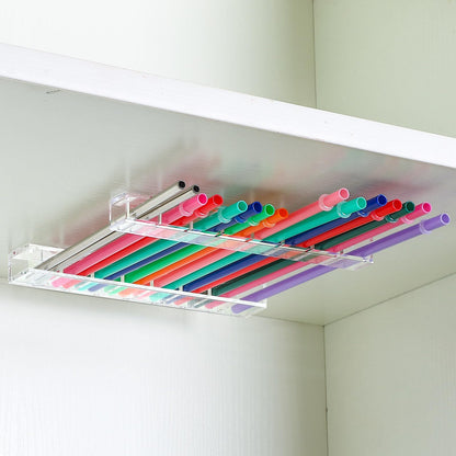 Baderke Straw Holder for Cabinet Reusable Straw Organizer, White, Classic
