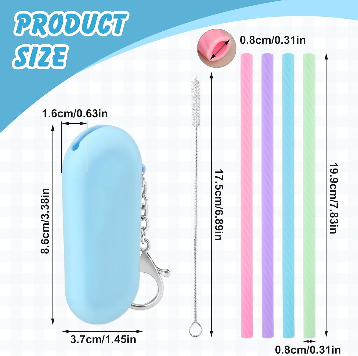 Cobee 4 Set Reusable Silicone Straws Kit, Foldable Portable Straws Silicone