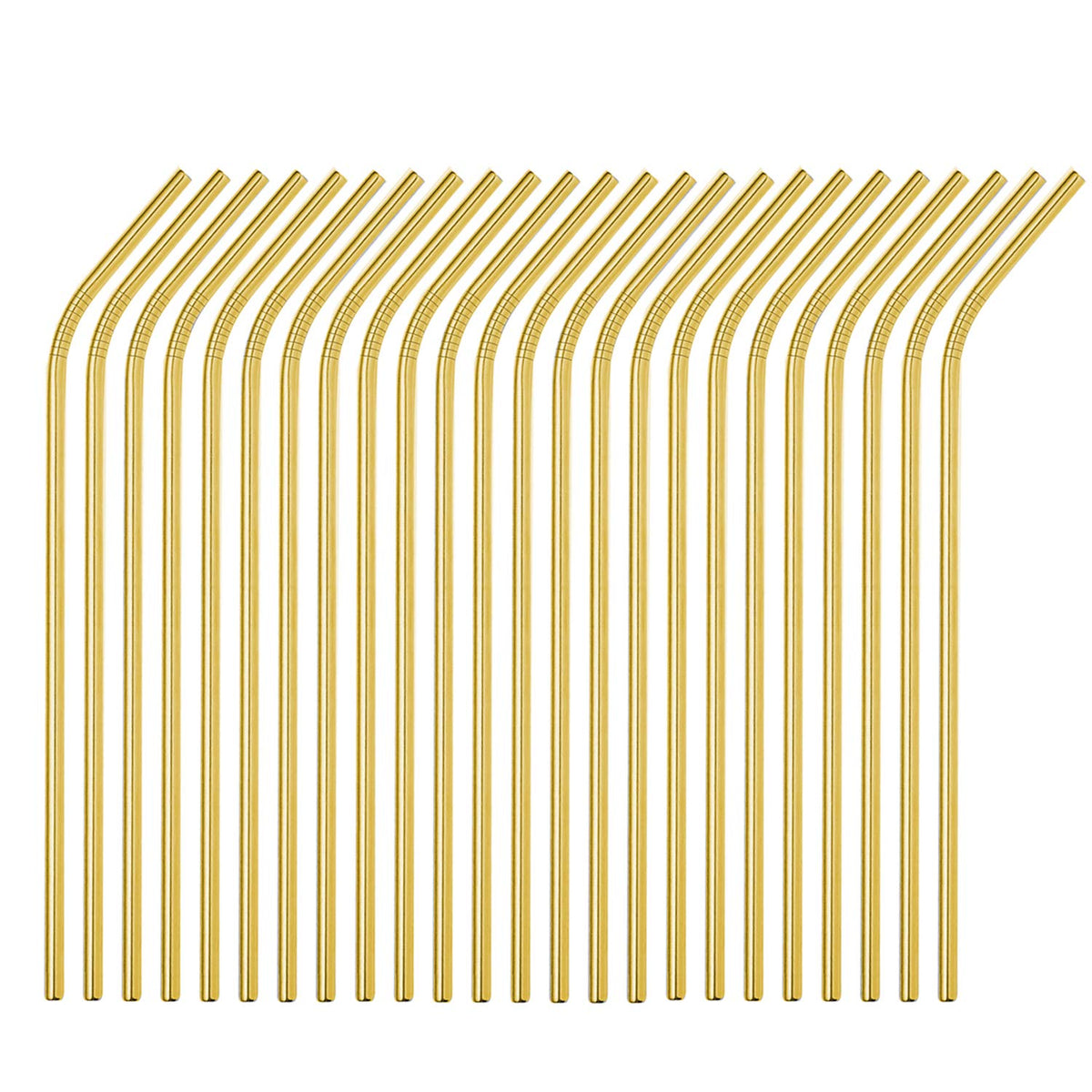 Stainless Steel Straws - 50 Pack Bulk 8.5" Reusable Drinking Straws - All Bent Curved Straws for 20-30 OZ Yeti Rtic Tumblers - Wholesale (Silver, 50 piece - 8.5 inch - All Bent)