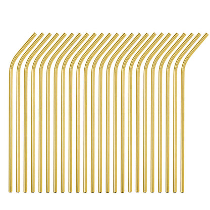 Stainless Steel Straws - 50 Pack Bulk 8.5" Reusable Drinking Straws - All Bent Curved Straws for 20-30 OZ Yeti Rtic Tumblers - Wholesale (Silver, 50 piece - 8.5 inch - All Bent)