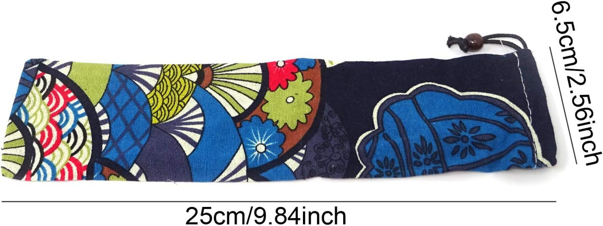 "Honbay 5PCS Portable Straw Carrying Case Straw Pouch Travel Bag for Various Straw, Cleaning Brush and Cutlery"