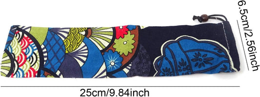 "Honbay 5PCS Portable Straw Carrying Case Straw Pouch Travel Bag for Various Straw, Cleaning Brush and Cutlery"