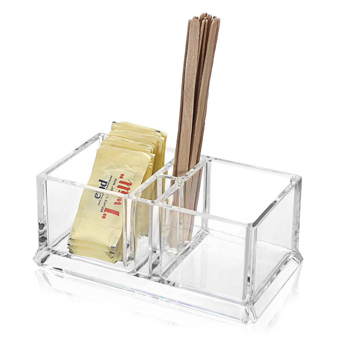 ELLDOO 2 Pack Sugar Packet Holder, Acrylic Sugar Bowl for Restaurant