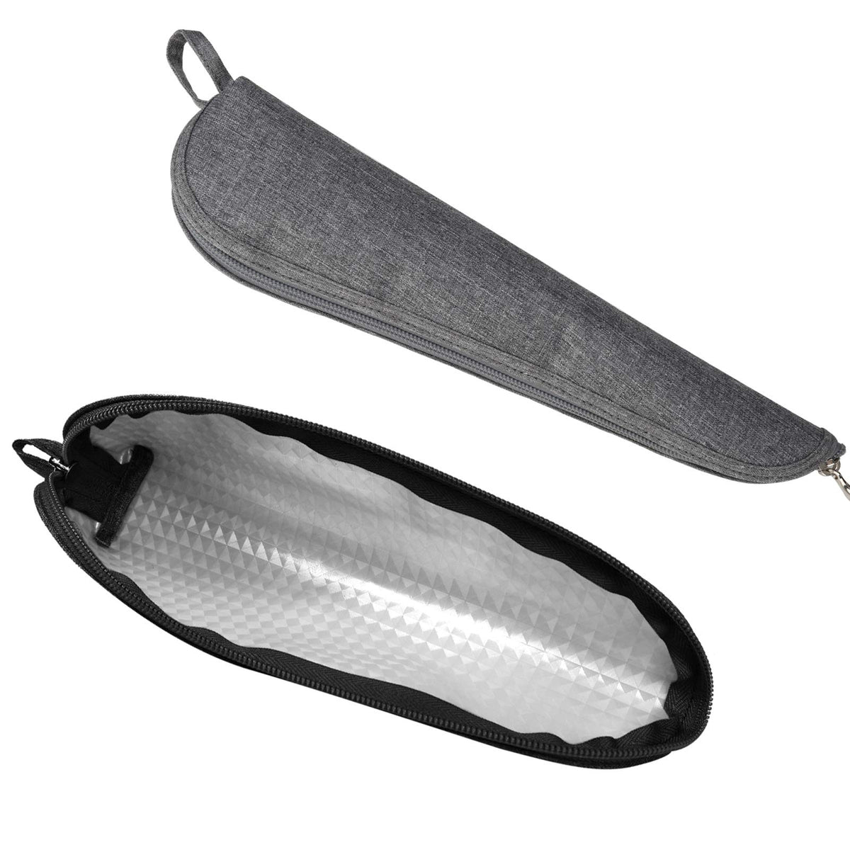 Aosbos Travel Utensil Sets Carrying Case Portable Cutlery Set Pouch Reusable Silverware Set Bag Stainless Steel Straws Pouch Chopsticks Knife Fork and Spoon Holder for Work Bento Box Lunch Bag, Grey