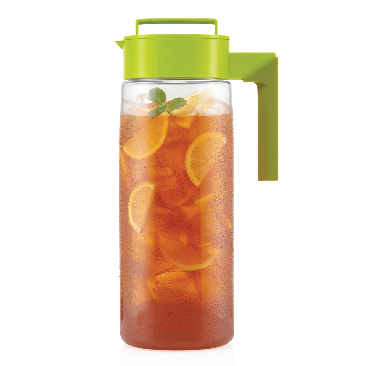 Takeya Airtight Pitcher - Durable BPA-Free Eastman Tritan Odor/Stain-Resistant Leakproof Lid for Iced Tea/Water Easy-Grip Silicone Handle Spill-Free Spout Fridge-Friendly Made in USA 2 Quart/Black