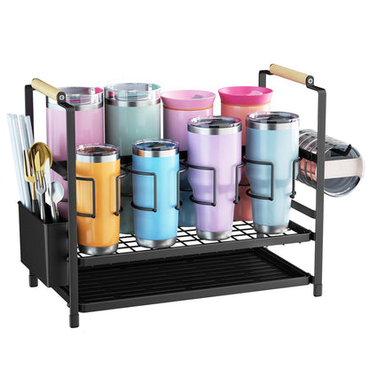Housolution Water Bottle Tumbler Storage Organizer Drying Rack for Stanley