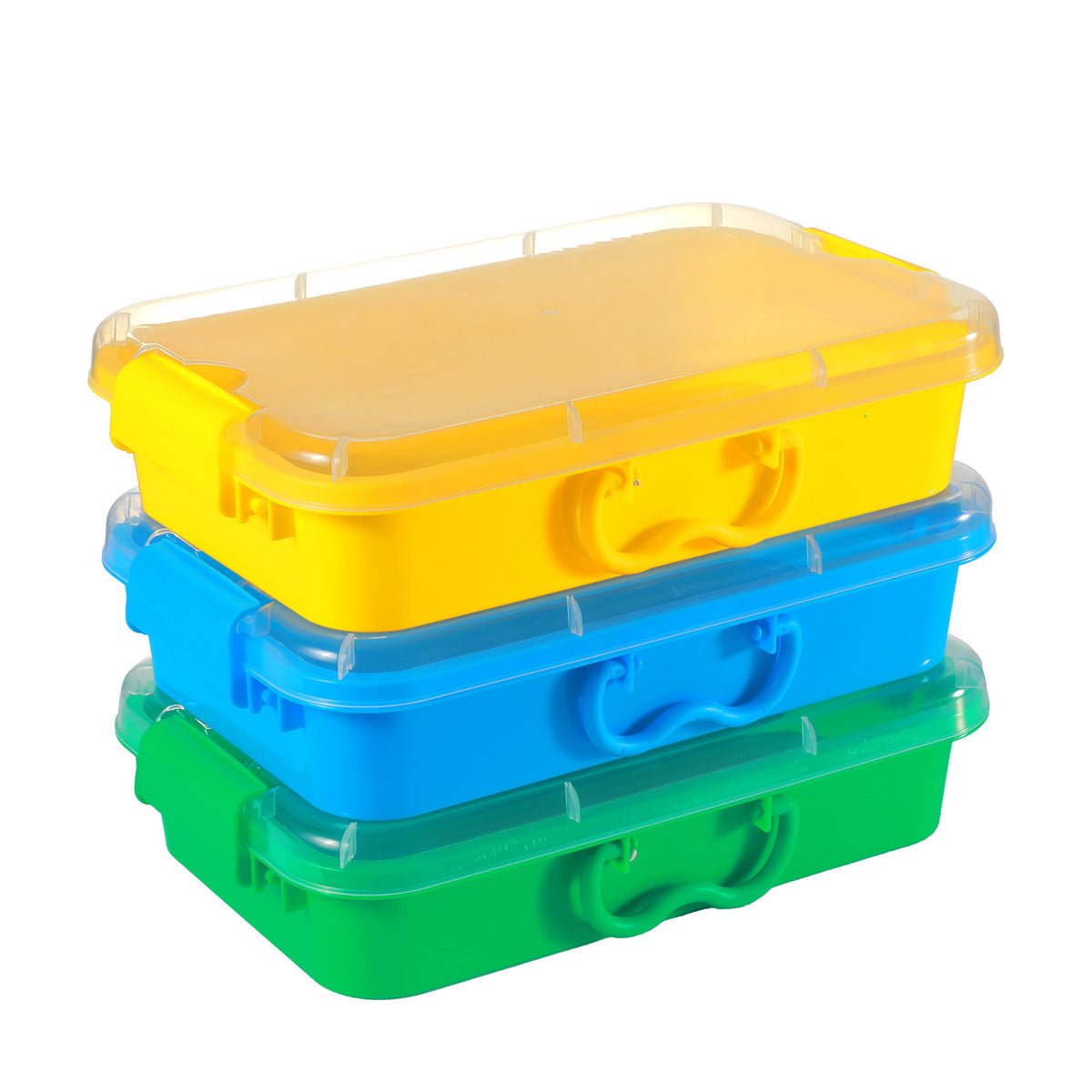 Carolart 3 Pack 12.8 Inch Wheat straw Plastic Storage Bins, Stackable