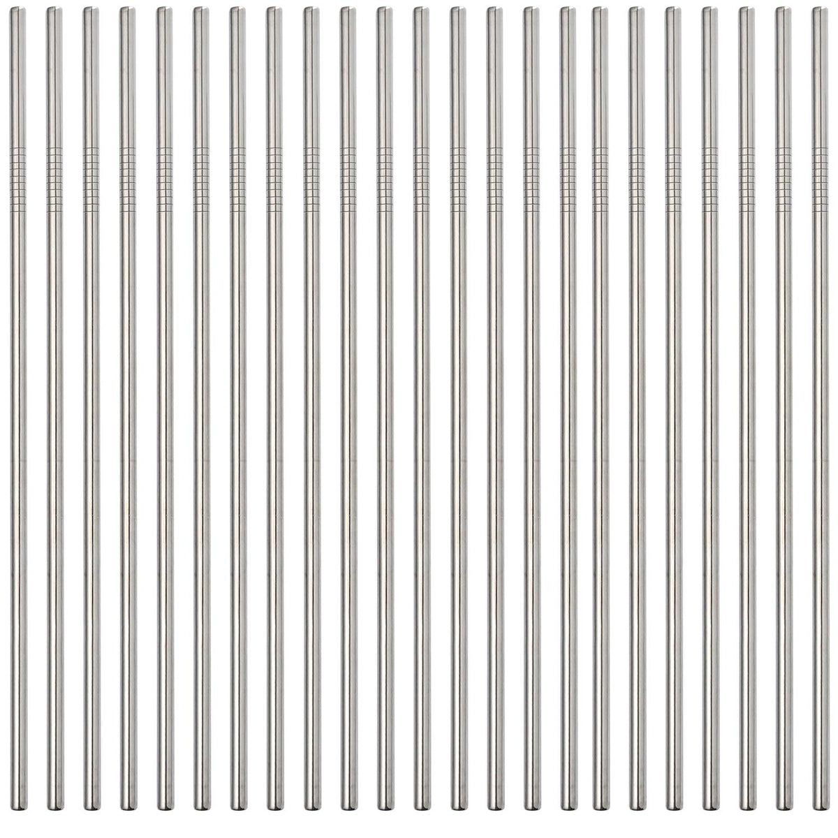Reusable Metal Straws in Bulk 100 Pieces,8.5'' x 6mm Stainless Steel Straws for 20oz 30oz Tumbler Yeti Cup,Curved Bent Metal Drinking Straws Bulk For Wholesale (100pcs All Bent -8.5" Silver)