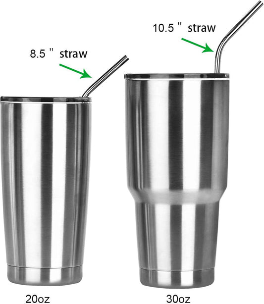 Reusable Straws - Stainless Steel Drinking - Set of 12 + 3 Cleaners - Eco Friendly, SAFE, NON-TOXIC non-plastic CocoStraw Brand