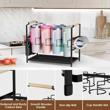 Housolution Water Bottle Tumbler Storage Organizer Drying Rack for Stanley