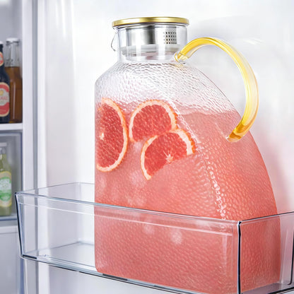 WARMSIMPLE 60 oz Glass Water Pitcher with Lid, Spout & Handle, BPA Free Jug