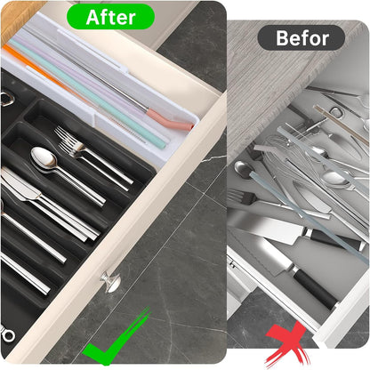 Straw Organizer Drawer for Cabinet,Fits for 60oz Straw,Adjustable Length