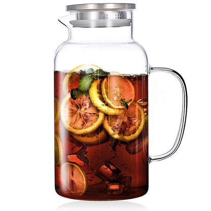 1 Gallon/3.8L Glass Pitcher with Lid and Spout, Borosilicate Glass