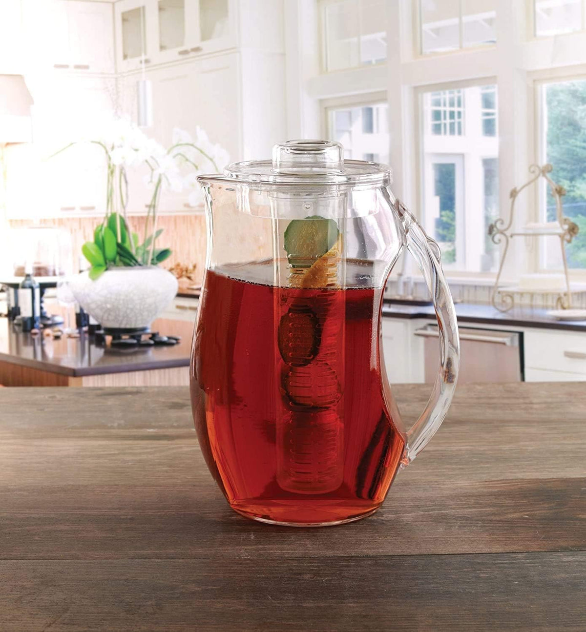 Large Fruit Infuser Water Pitcher (2.9 Quart/93 Oz) – Shatterproof Acrylic