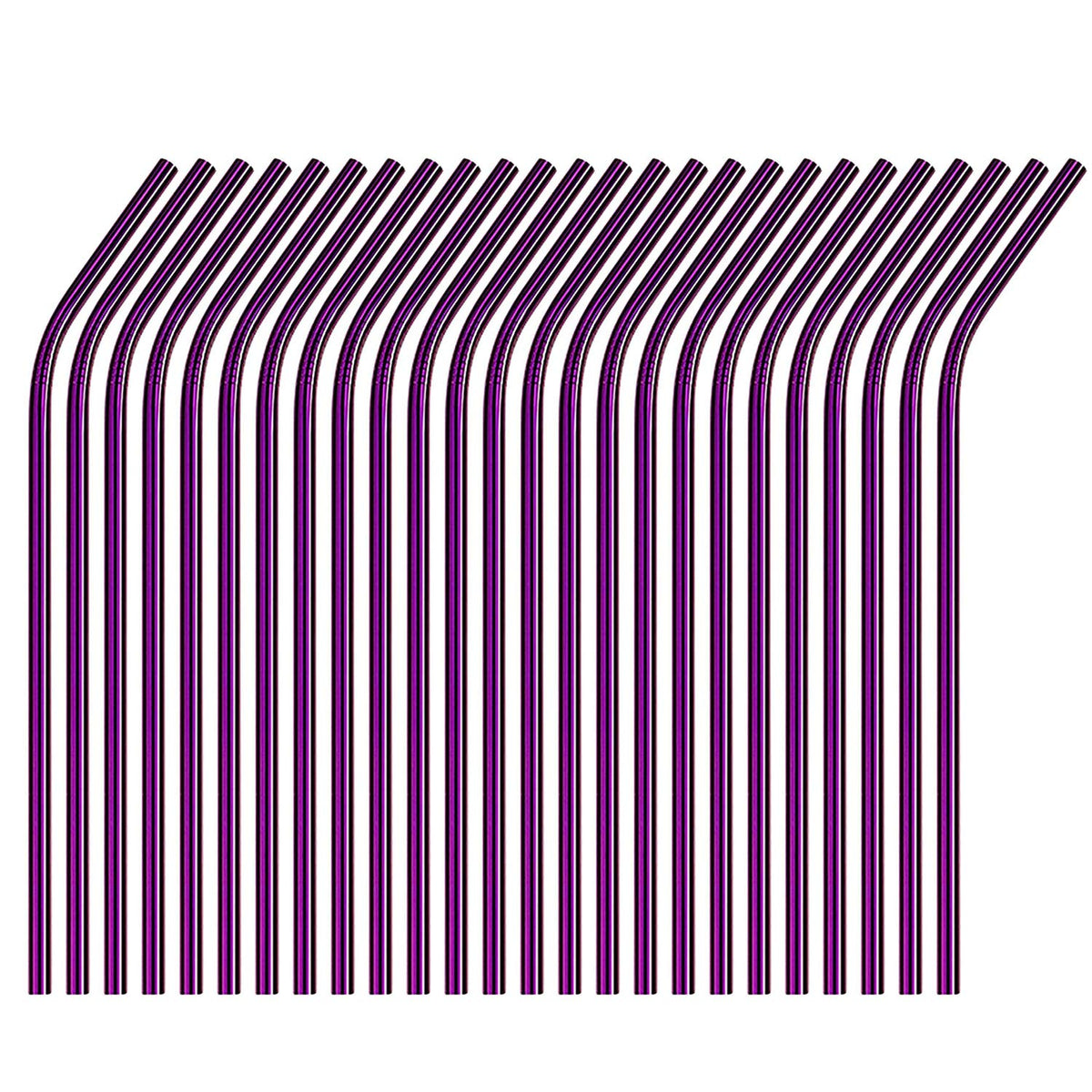 Stainless Steel Straws - 50 Pack Bulk 8.5" Reusable Drinking Straws - All Bent Curved Straws for 20-30 OZ Yeti Rtic Tumblers - Wholesale (Silver, 50 piece - 8.5 inch - All Bent)