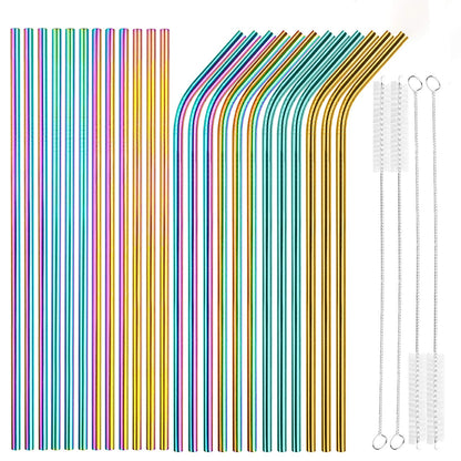 Tomorotec 14PCS Stainless Steel Straws Fit for 40oz Stanley Tumbler, Silver