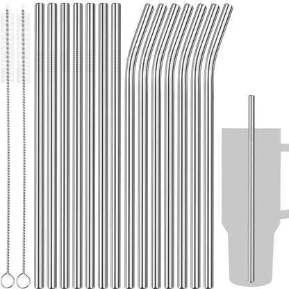 Tomorotec 8PCS Stainless Steel Straws Fit for 40oz Stanley Tumblers, Gold