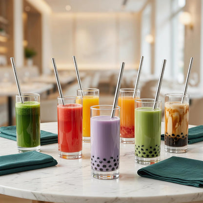 8 Pcs Reusable Straws,Drinking Straws with Brush
