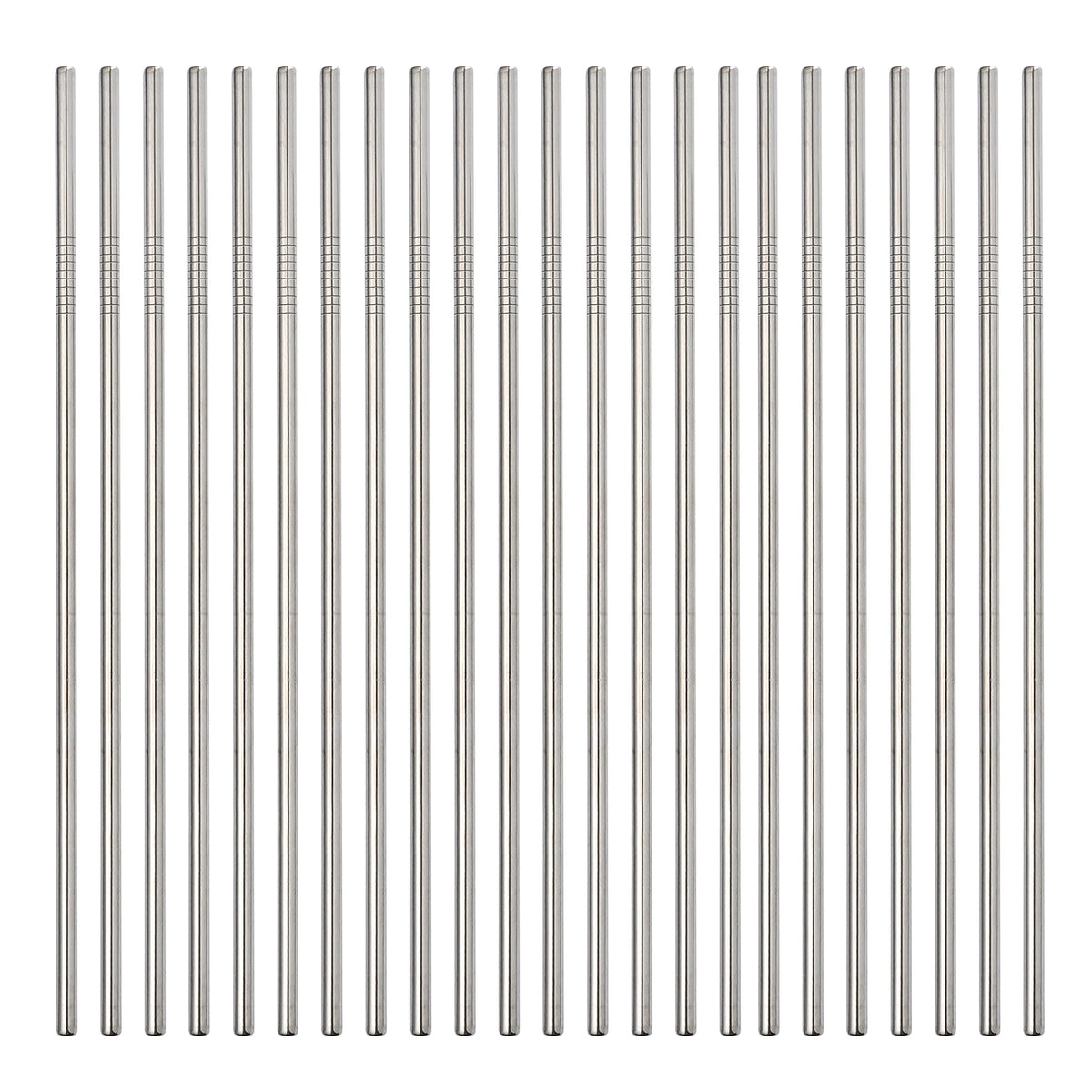 Reusable Metal Straw 50Pcs In Bulk.265mm Reusable Stainless Steel Straight Straws.NiceCaTeLe Drinking Straws Wholesale for 30 oz & 20 oz Tumblers Yeti Water Bottle(10.5" - Silver, 50pcs - Straight)