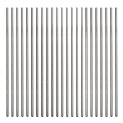 Reusable Metal Straw 50Pcs In Bulk.265mm Reusable Stainless Steel Straight Straws.NiceCaTeLe Drinking Straws Wholesale for 30 oz & 20 oz Tumblers Yeti Water Bottle(10.5" - Silver, 50pcs - Straight)