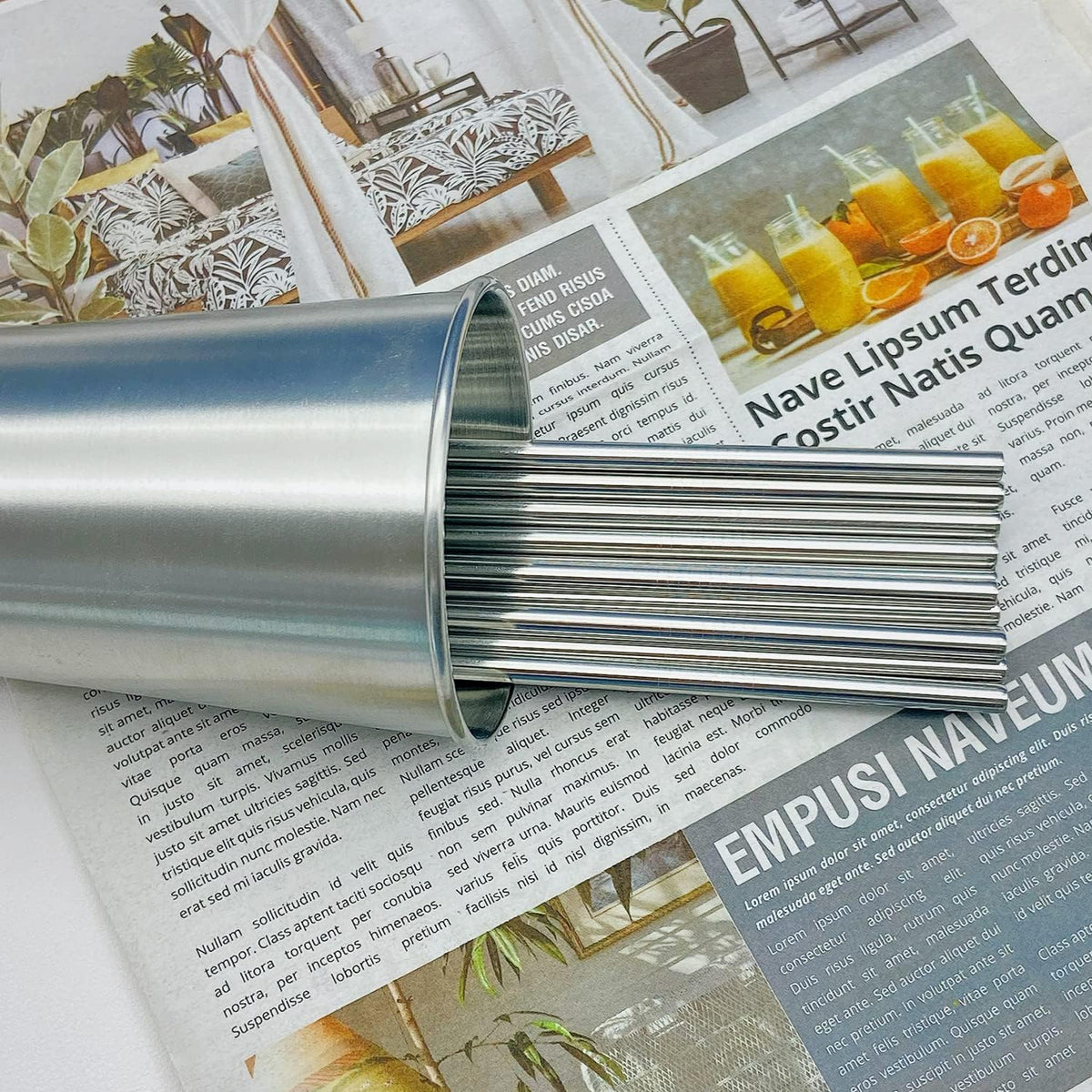 Stainless Steel Straw 24pcs In Bulk.Ultra Long 10.5" Reusable Straight Metal Straws in Bulk Order for Drinks (10.5" - Silver, 24pcs - Straight)