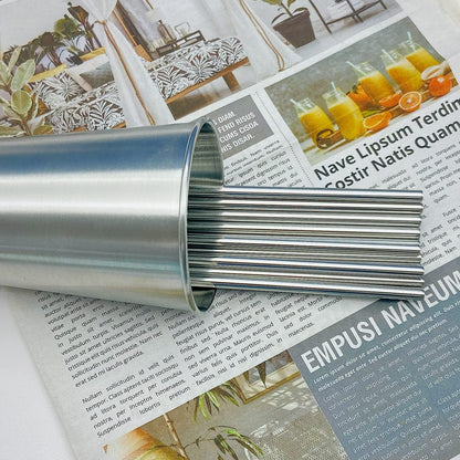 Stainless Steel Straw 24pcs In Bulk.Ultra Long 10.5" Reusable Straight Metal Straws in Bulk Order for Drinks (10.5" - Silver, 24pcs - Straight)