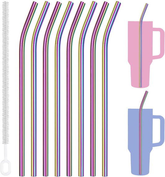 Tomorotec 8PCS Stainless Steel Straws Fit for 40oz Stanley Tumblers