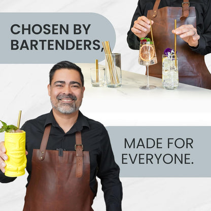 A Bar Above Stainless Steel Straws for Cocktails, 8 Inch Long, 6 Pack