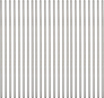 Stainless Steel Straws - 50 Pack Bulk 8.5" Reusable Drinking Straws - All Bent Curved Straws for 20-30 OZ Yeti Rtic Tumblers - Wholesale (Silver, 50 piece - 8.5 inch - All Bent)