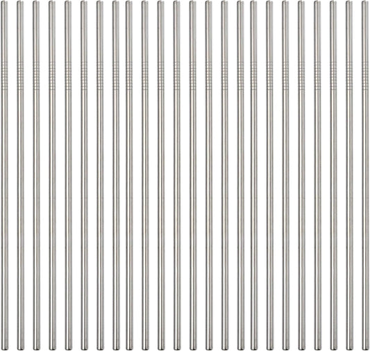 Stainless Steel Straws - 50 Pack Bulk 8.5" Reusable Drinking Straws - All Bent Curved Straws for 20-30 OZ Yeti Rtic Tumblers - Wholesale (Silver, 50 piece - 8.5 inch - All Bent)