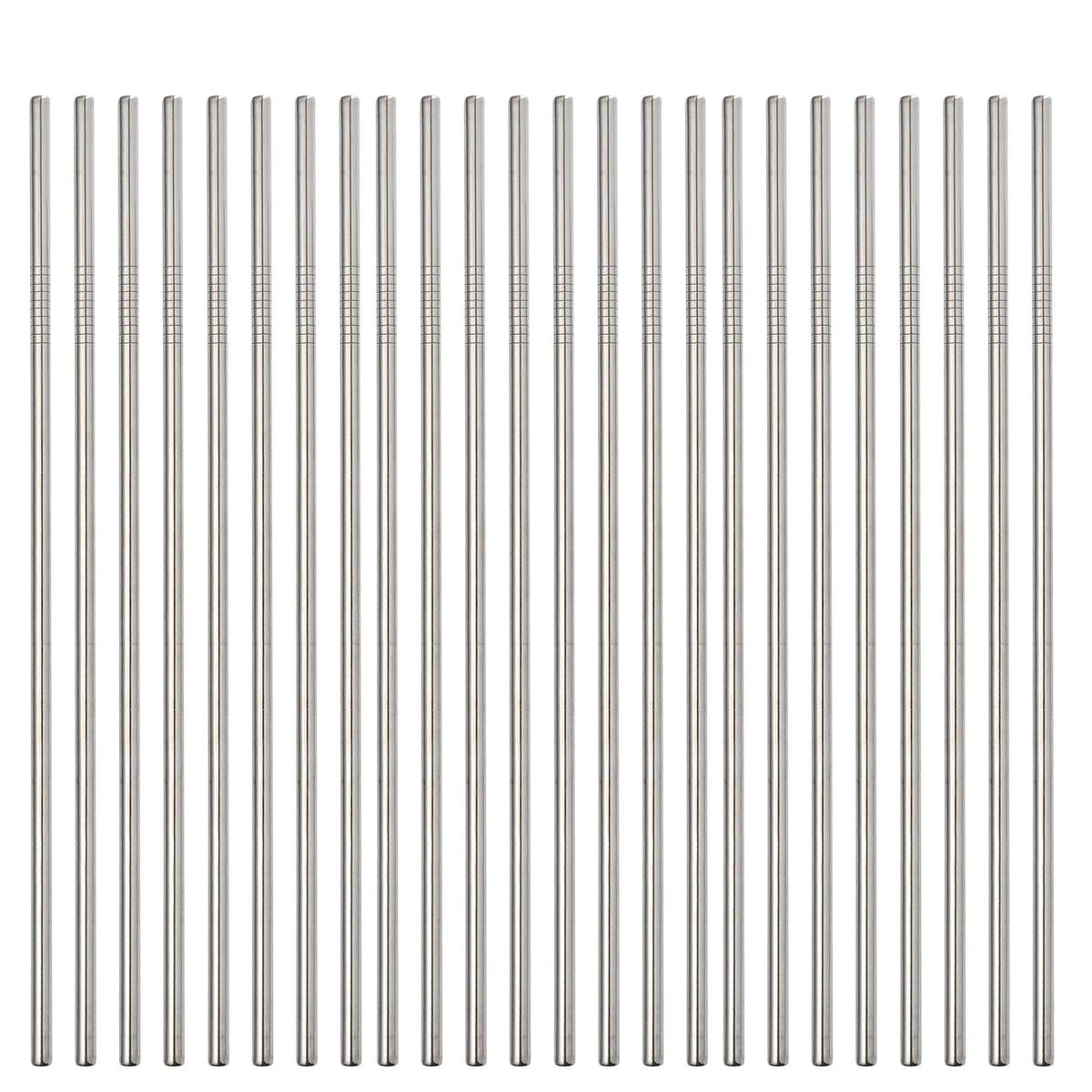 Stainless Steel Straws - 50 Pack Bulk 8.5" Reusable Drinking Straws - All Bent Curved Straws for 20-30 OZ Yeti Rtic Tumblers - Wholesale (Silver, 50 piece - 8.5 inch - All Bent)