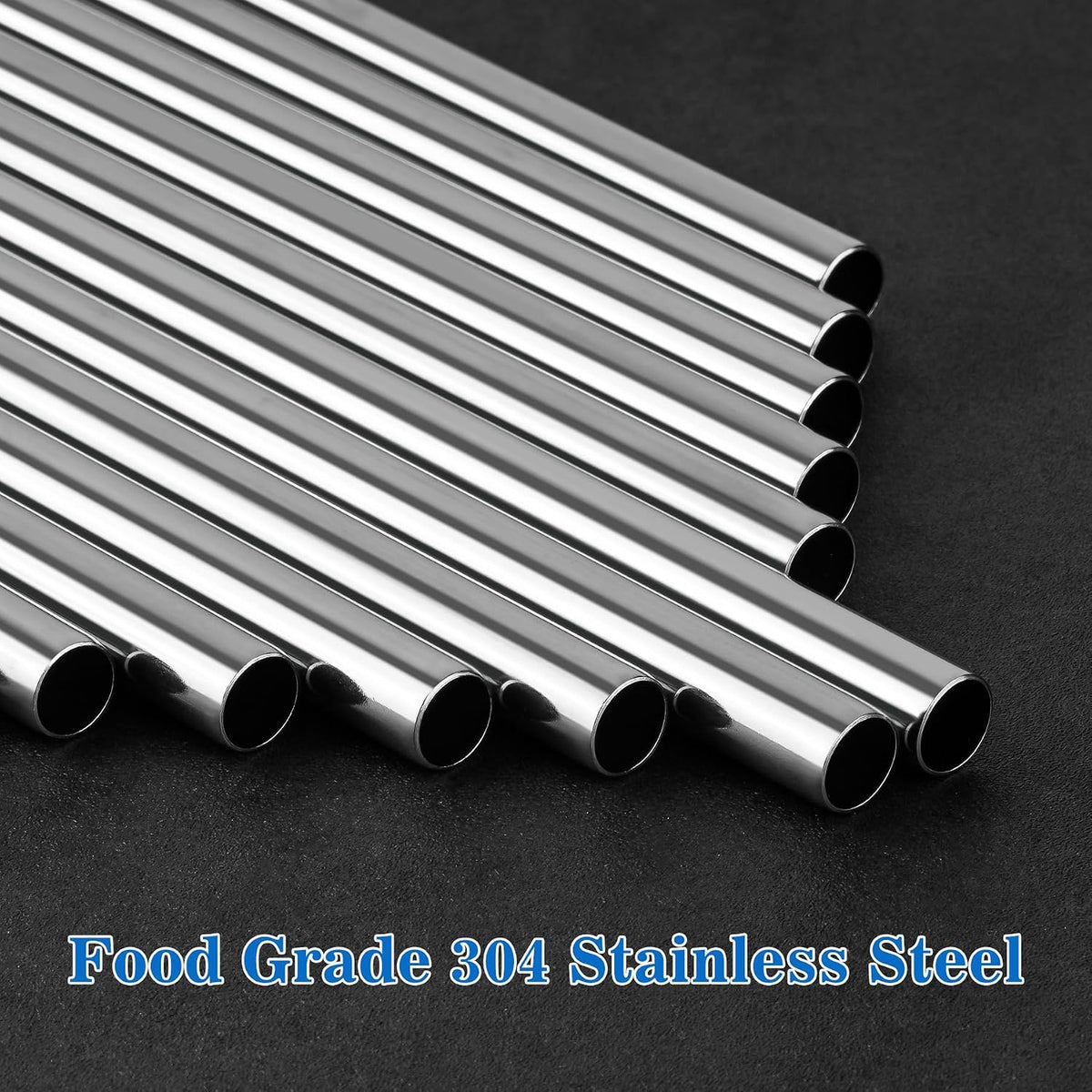 Tomorotec 14PCS Stainless Steel Straws Fit for 40oz Stanley Tumbler, Silver