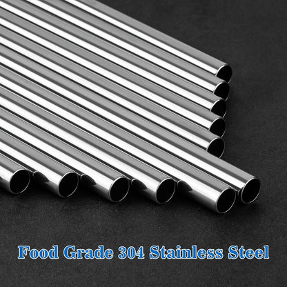 Tomorotec 14PCS Stainless Steel Straws Fit for 40oz Stanley Tumbler, Silver
