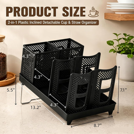 6 Slot Cup and Lid Holder, Disposable Cup Dispenser