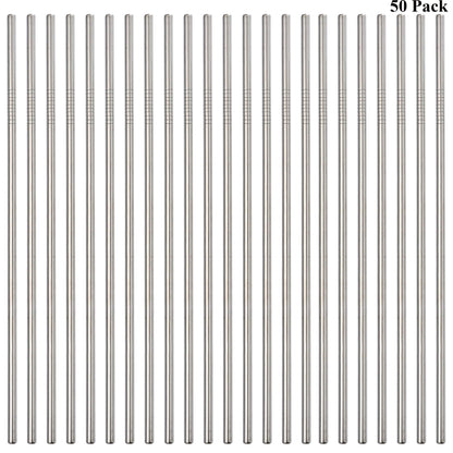 50-Pack Stainless Steel Straws,Super Long 10.5 Inch Drinking Metal Straws for 30oz/20oz Tumblers Yeti Cups Travel Mugs,Reusable Rustproof Dishwasher Safe (All straight 50pcs -10.5" Gold)