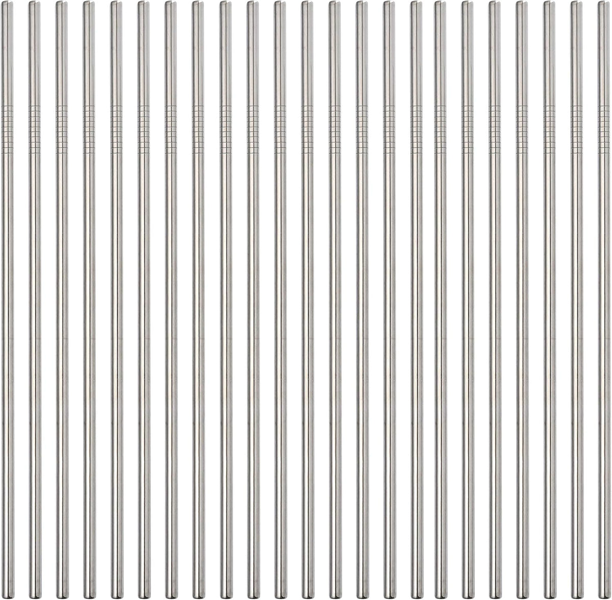 50PCS Stainless Steel Straws,Reusable Metal Straws in Bulk Super Long 10.5 Inch All Straight Drinking Straws for 30oz/20oz Tumblers Yeti Cups Travel Mugs (10.5inch, 50 all straight)