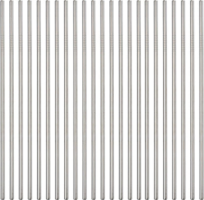 50PCS Stainless Steel Straws,Reusable Metal Straws in Bulk Super Long 10.5 Inch All Straight Drinking Straws for 30oz/20oz Tumblers Yeti Cups Travel Mugs (10.5inch, 50 all straight)