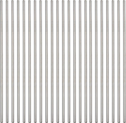 50PCS Stainless Steel Straws,Reusable Metal Straws in Bulk Super Long 10.5 Inch All Straight Drinking Straws for 30oz/20oz Tumblers Yeti Cups Travel Mugs (10.5inch, 50 all straight)