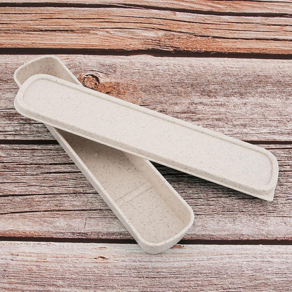 1pcs Portable Flatware Box Travel Tableware Storage Case Box, Utensil Case Flatware Storage Box for Cutlery Kit, 9.84 x 2.40 inch (Beige)